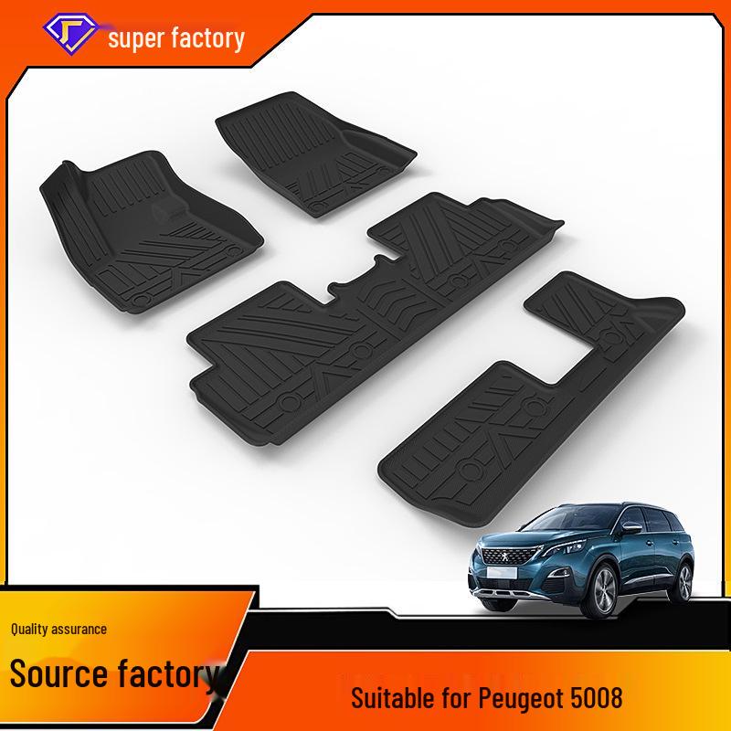 Odorless TPE Car Floor Mats for Peugeot Models 2008, 3008, 4008, and 5008