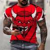 3D Printing T-Shirt Demon Weird Top Street Men's T-Shirt Skull O Neck Fashion Men's Top Short Sleeve Summer Men T-Shirt
