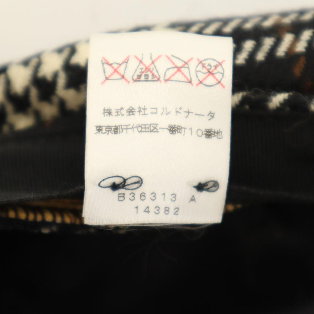 Borsalino Made In Italy Wool Houndstooth Casquette Black Series Women Used