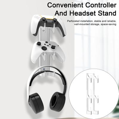 Držák gamepadu Nástěnné šroubové upevnění Stabilní podpora Transparentní univerzální úložný stojan pro PS5/pro PS4/pro Xbox/pro Switch