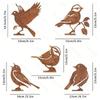 1/4/5Pcs Animal Garden Decor Metal Rusty Bird Silhouette Garden Decoration Chick Duck Squirrel Iron Art Stake Ornament