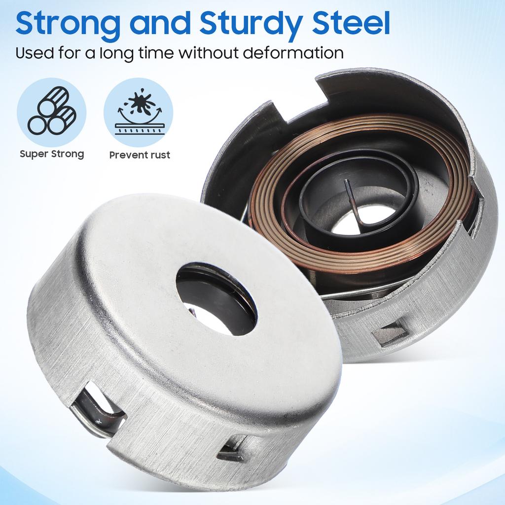 2Pc Bench Drill Press Return Spring Assembly Steel Chromeplate Robust Stable Quill Feed Return Coil Spring Bench Drill Accessory