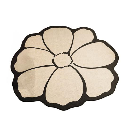

Floor Mat Non-Slip Backing Floral Design Easy Maintenance Versatile Rug Living Room Bathroom Kitchen Home Decor 60cm B