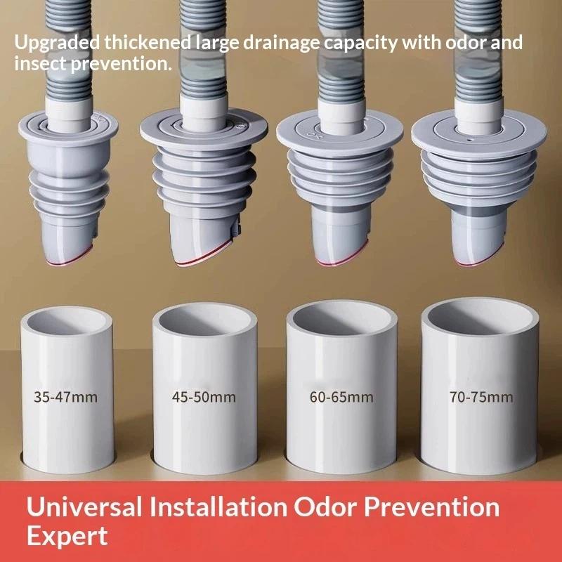 Silicone Bathroom Sewer Seal Ring Kitchen Sink Sewer Pipe Plug Washing Machine Anti-Odor Leakage Floor Drain Seal Connector Plug