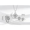 Four-leaf Clover Earrings Zircon-encrusted Rotating Lucky Clover Earrings Necklace and Ring Set