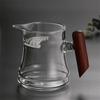 Tea Ceremony Tea Mug 400ml Wooden Hndle Heat-resistant Glass Fair Cup with Crescent Filter Tea Maker Kung Fu Tea Set Accessories