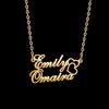Atoztide Custom 2 Name Necklace for Women Personalized Heart Stainless Steel Jewelry Nameplate Choker Chain Birthday Gift