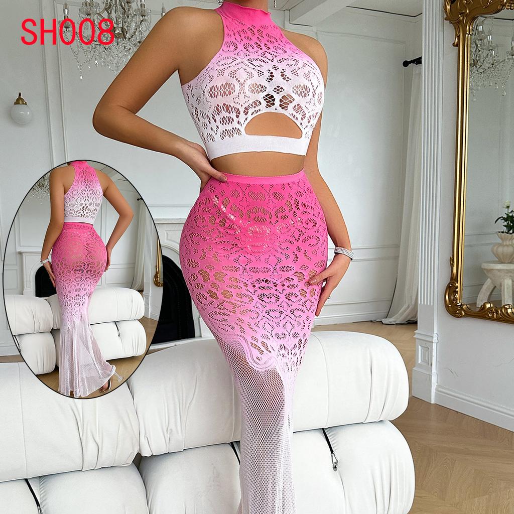Bielizna Damska Plus Size Seksowna Koszula Nocna Pasjonujące Otwarte Pończochy Pokusa Uniform Bez Pasków Plus Size Namiętność Sh075