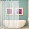 Waterproof PEVA Shower Curtain with Hooks, Solid Color, Thickened & Punch-Free for Bathroom