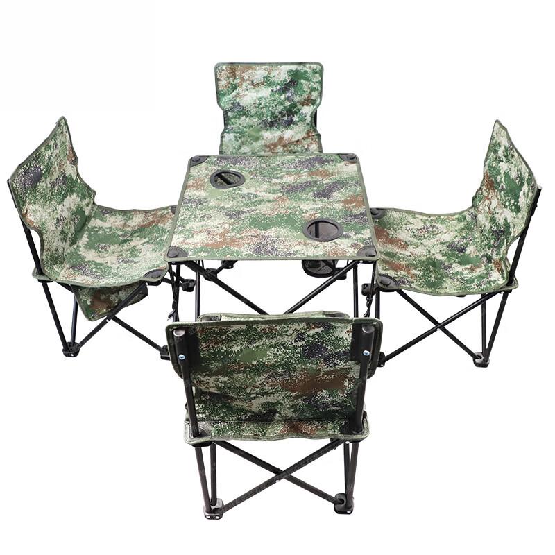 Portable Folding Camping Table & Chair Set - 5-Piece Camouflage
