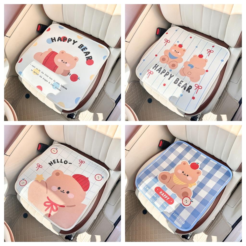 Car Seat Cushion Summer Honeycomb Breathable Ice Silk Non-slip Comfortable Car Seat Cushion Cute Bear Four Seasons Universal