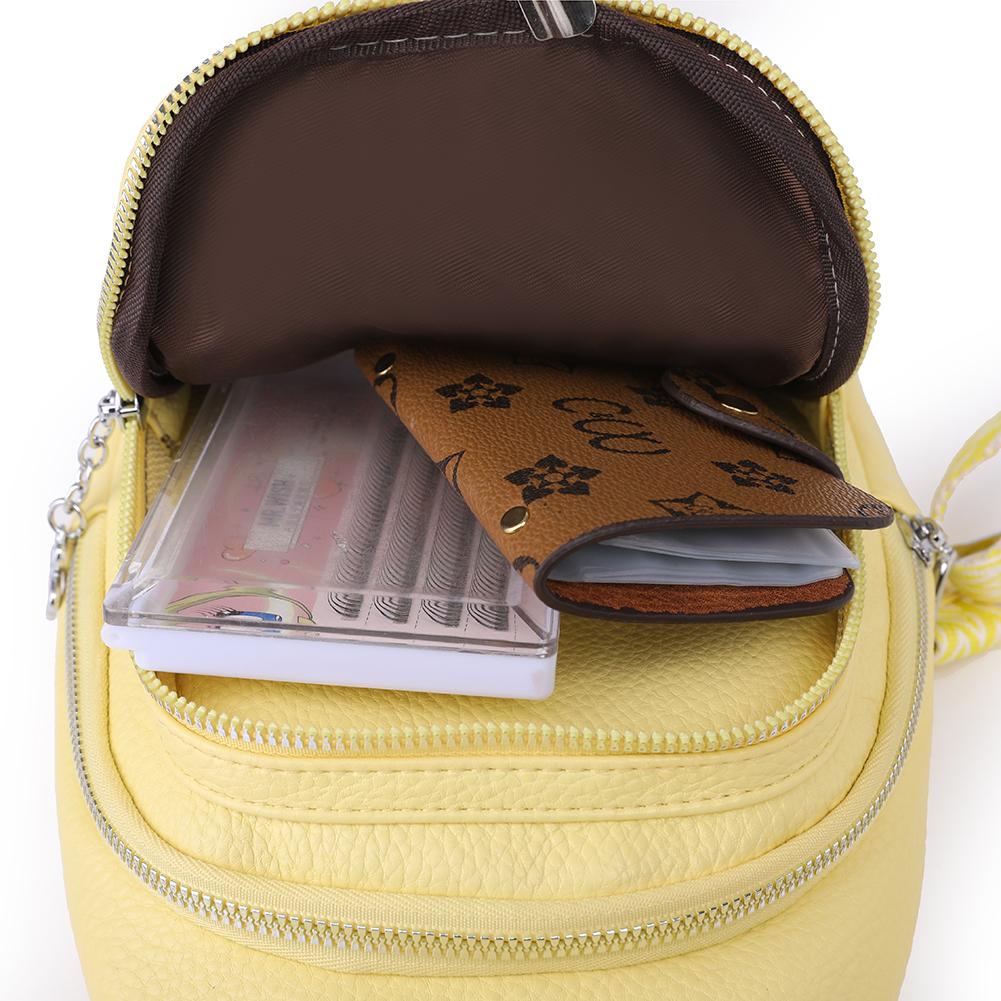 Women Chest Bag PU Leather Fashion Shoulder Bag Simple Casual Chest Waist Pocket