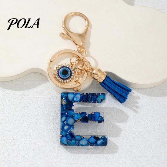 Blue Series Keychain Pendant, Initial Letter Charm Key Chain with Eyes Tassel Design, A-Z Holder for Bags Backpacks Cars Accessories Sale Goods