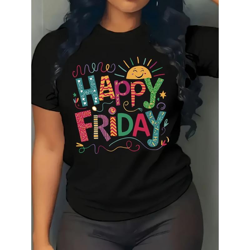 

European Size Fashion Round Neck T-Shirt for Women 4XL чорний