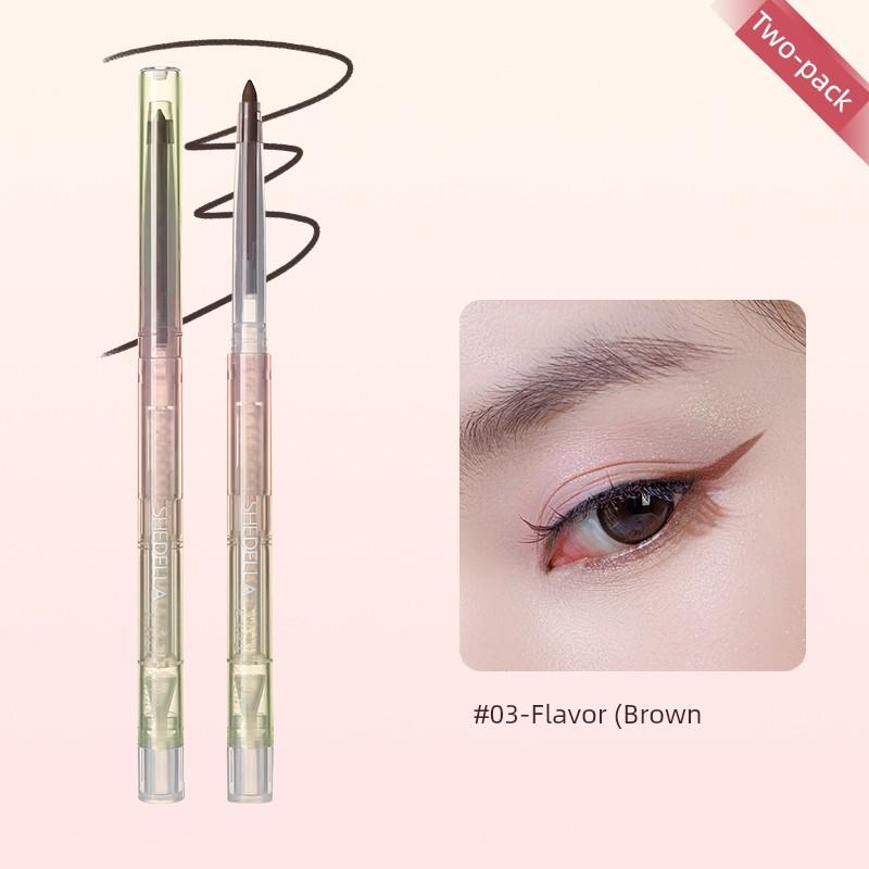 SHEDELLA Eyeliner Waterproof Long-Lasting Smudge-Free Eye Shadow Pen Student Novice Pink Purple Green 2 Pieces