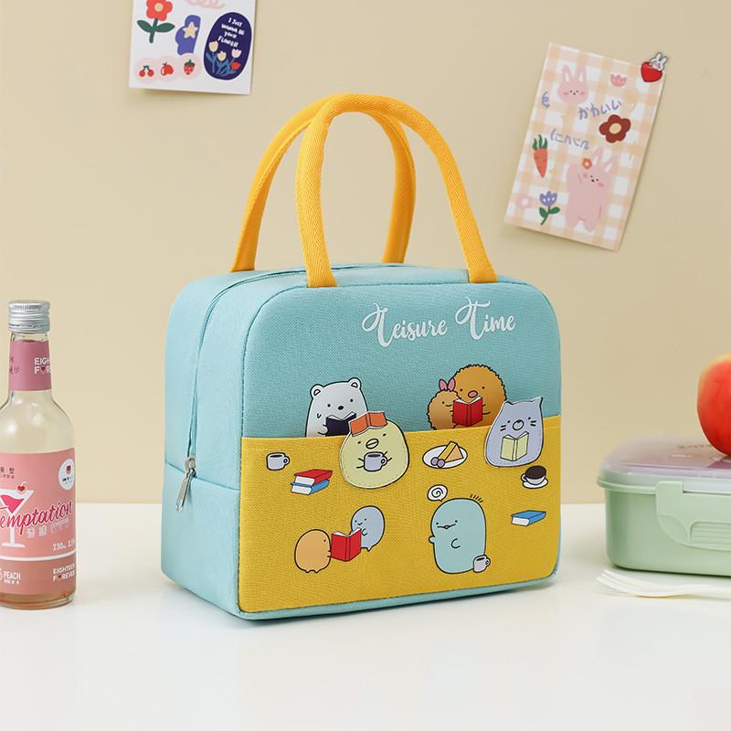 Cartoon Capacity Large Insulated Lunch Bag Wear Resistant Fun Animal Designs