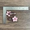 Children's Korean Style Dark Color Embroidered Flower Hair Clips, Autumn/Winter Collection