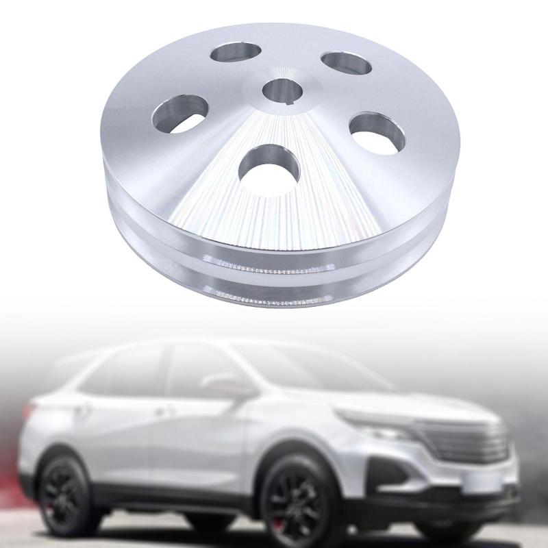 Chrome Double Groove Steering Pump Pulley Replacement Spare Part Durable Aluminum Alloy for Chevrolet Hydraulic System Repair