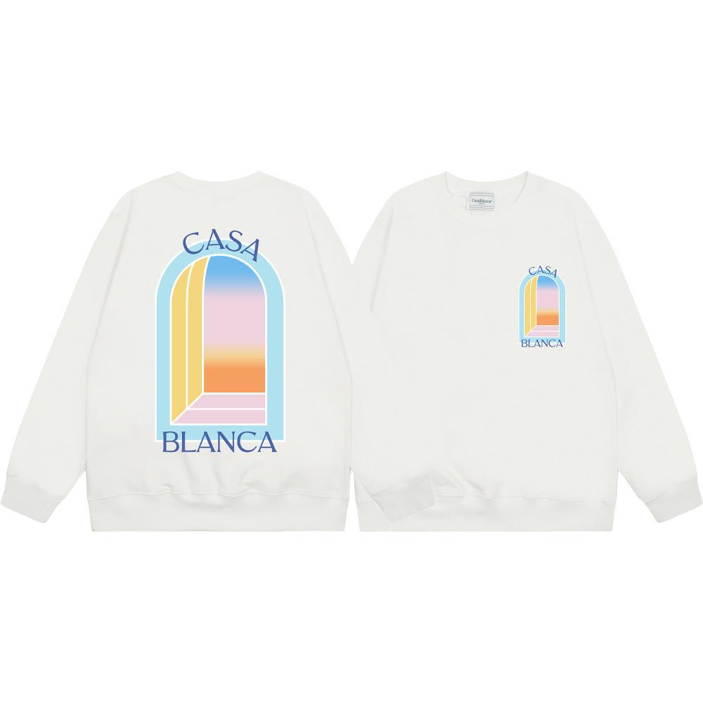 Grenzüberschreitende trendige Marke Casablanca Casablanca Buchstabe gemaltes Print 380g Herren- und Damen- Rundhals-Pullover
