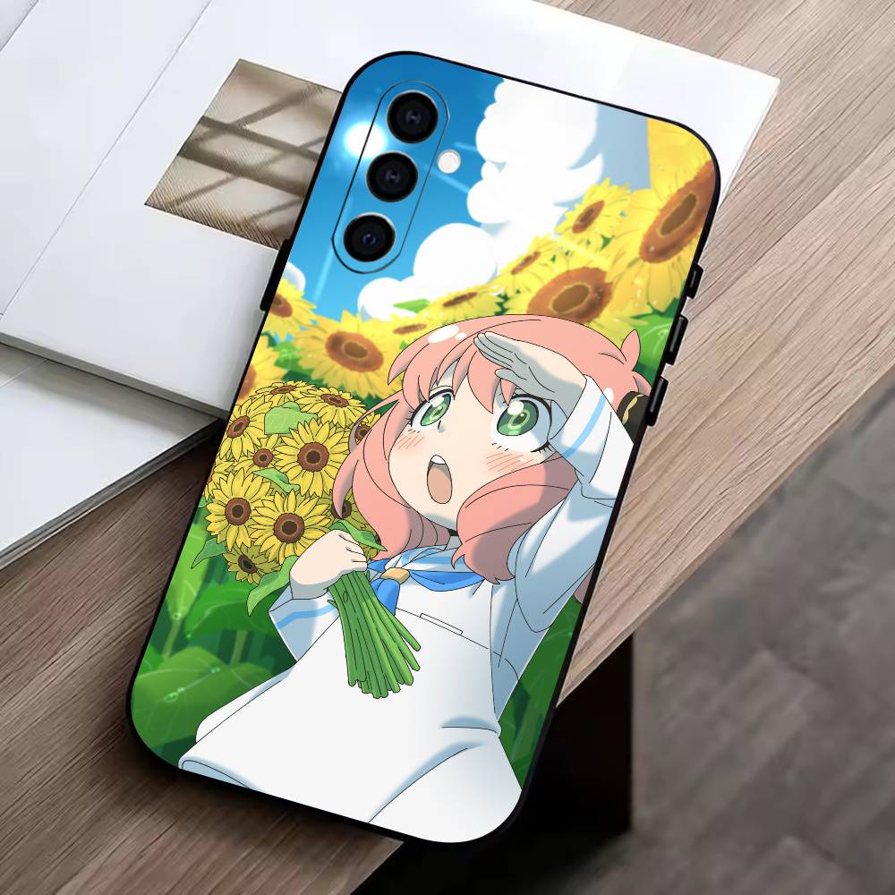 Cute Cute Anya Phone Case For Samsung Galaxy A73,A72,A71,A70,A53,A52,A51,Soft Silicone Black Cover