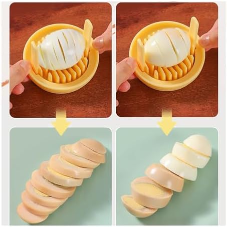 4-in-1 Multi-Function Kitchen Chopper - Durable Manual Food Chopper for Hard Boiled Eggs, Tomatoes, Onions, Potatoes, Salad, Cheese & More