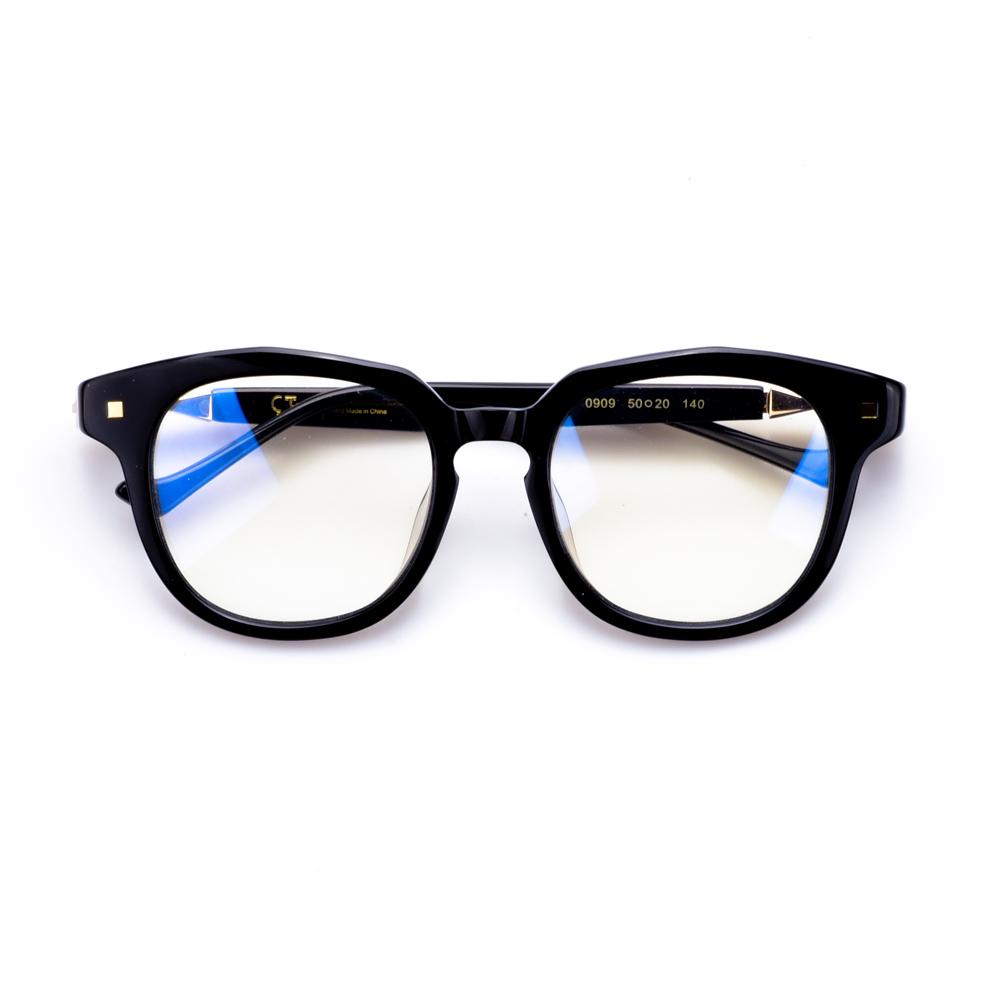 Alloaiweeo [Alo:Ctzen] Ci7602A C1 Broad Semi-Oversized Black Horn-Rimmed Glasses