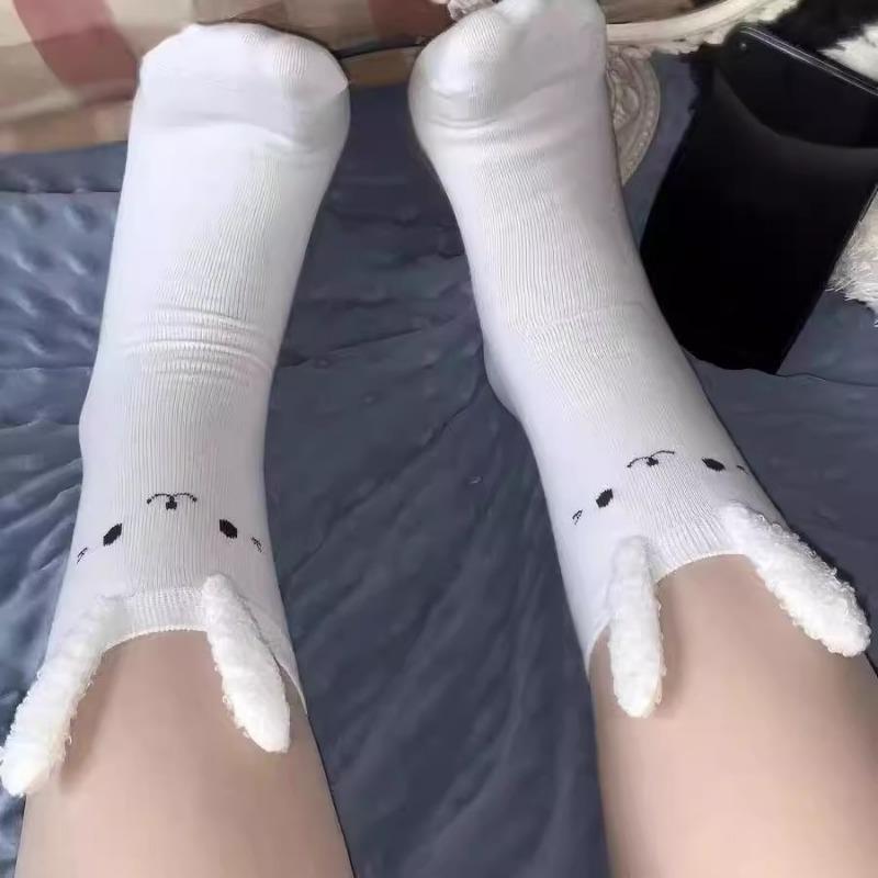 Ladies Autumn and Winter New Lovely Sweet Cartoon Rabbit Ears In Tube Socks