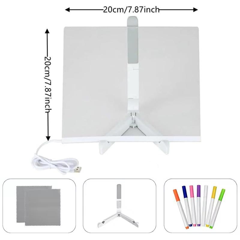 LED Luminous Blackboard Drawing Toys Magic Light Board Transparent Graffiti Coloring Art Acrylic Marker Message Board Kids Gift