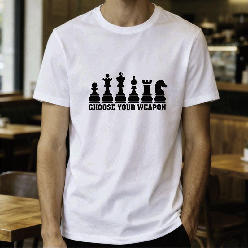 Fun Chess Chess Piece Printed Short Sleeve Tshirt Choose Your Chess Player Loose Tshirt