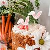 12pcs Easter Bunny Ears Cupcake Toppers Happy Easter Cute Rabbit Cake Topper Food Picks Kids Birthday Party Decoration Supplies