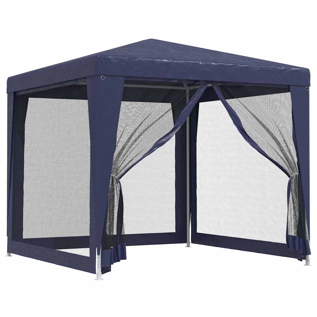 Party Tent with 4 Mesh Side Walls Blue 2.5 X 2.5 M HDPE