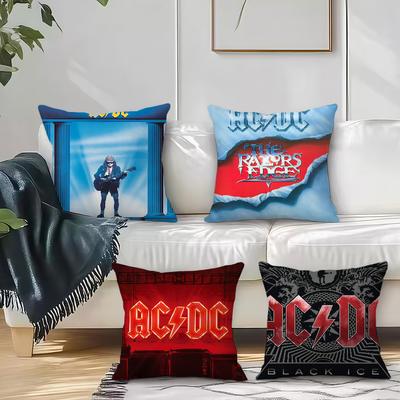 AC-AC-DC-DC Rock Band Cushion Cover Square Sofa Cushion Cover Casual Skin-Friendly Comfortable Pillow Cover