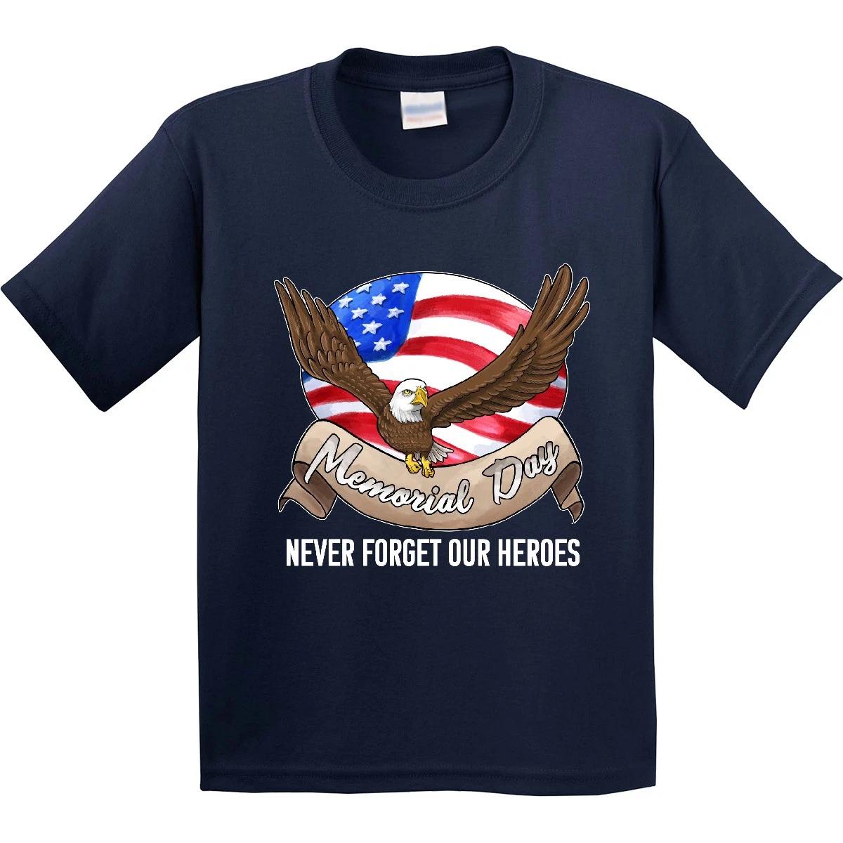 Inktastic Memorial Day- Never Forget Our Heroes- Bald Eagle Youth T-Shirt Usa 160