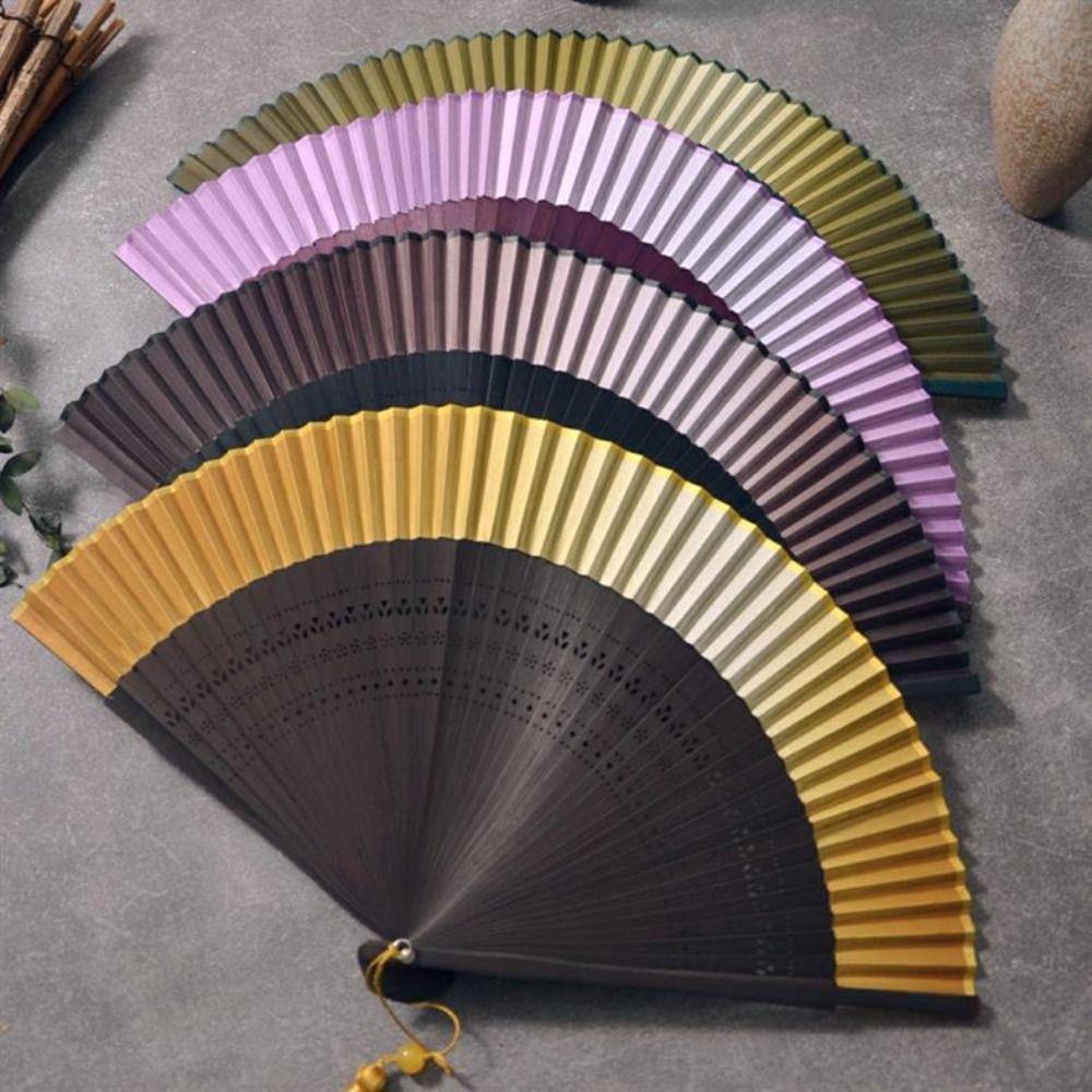Hollow Carving Bamboo Folding Fan Portable Dance Fan Chinese Style Retro Hand Fan Gift Giving