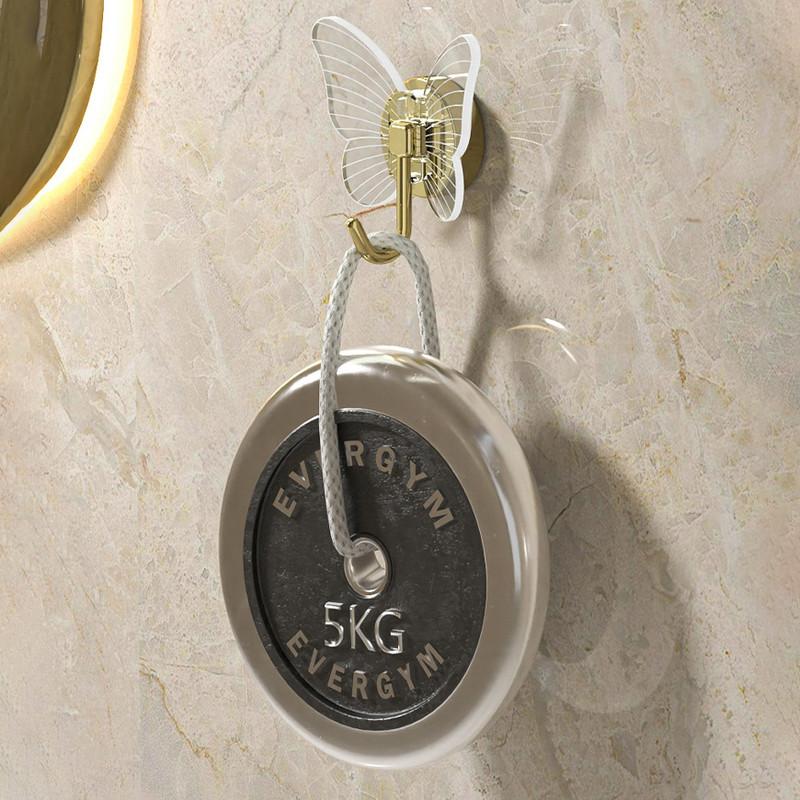 2 st Kreativa Fjärilskrokar Badrum Hålfria Väggkrokar Icke-markerande Krok för Kappa Entré Starka Självhäftande Krokar