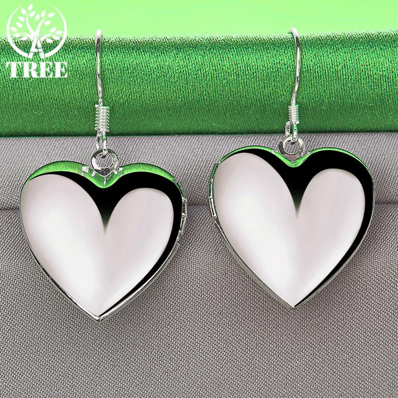 High-Quality 925 Sterling Silver Heart Drop Earrings For Women Elegant Charm Jewelry Birthday Engagement Wedding Party Gift