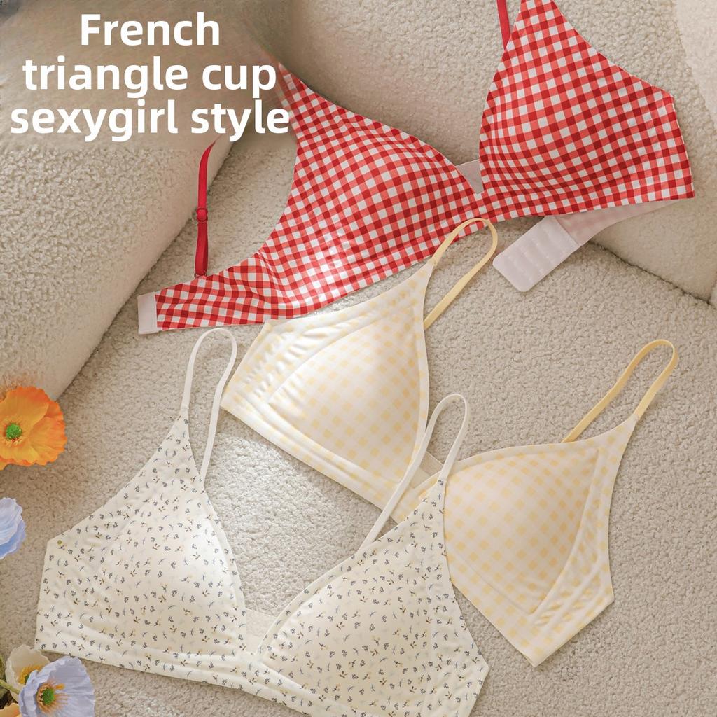 Intimo Estivo Sottile Sexy con Spalline Sottili Comodo Triangolo Traspirante Senza Cuciture per Ragazze