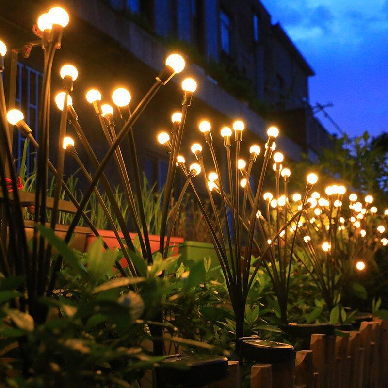 

6/8/10 садовые фонари светодиодные пневматические светлячки наземные подключаемые фонари солнечные газонные фонари украшения сада праздничные огни качели
