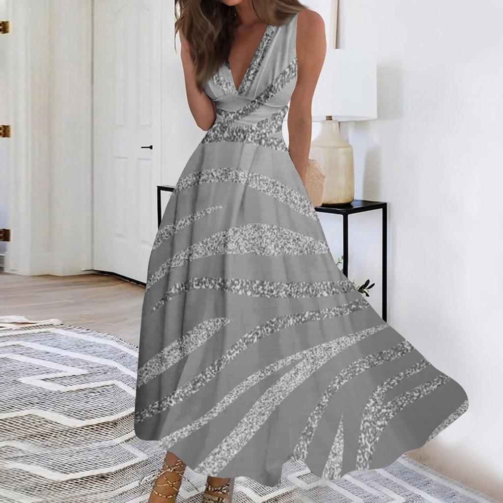 Women's Long Dress Dress Casual Dress Swing Dress A Line Dress Floral Fashion Streetwear Outdoor Daily Date Print Sleeveless V Neck Dress