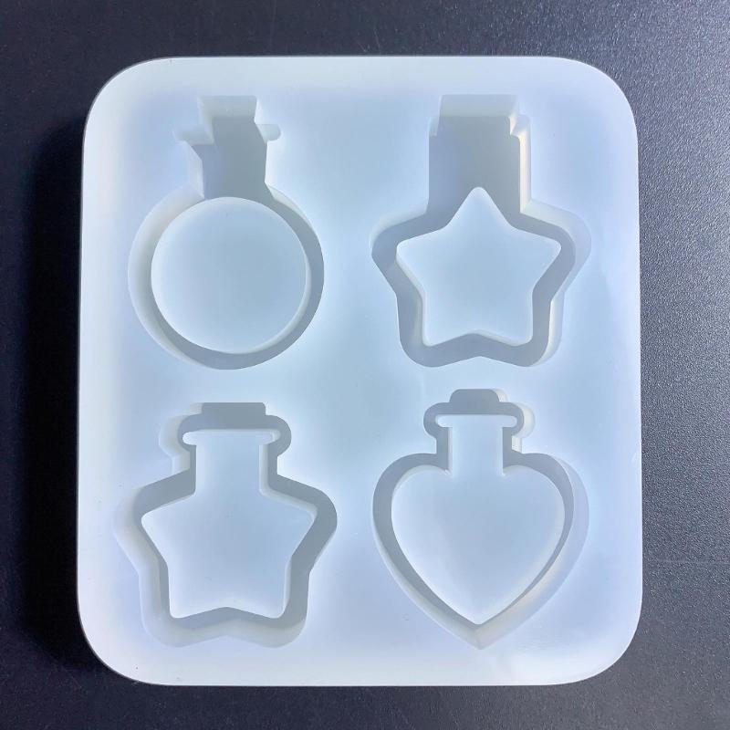 Perfume Bottle Silicone Mold Quicksand Epoxy Casting Molds Resin Shaker Mold DIY Pendant Keychain Jewelry Making Mold