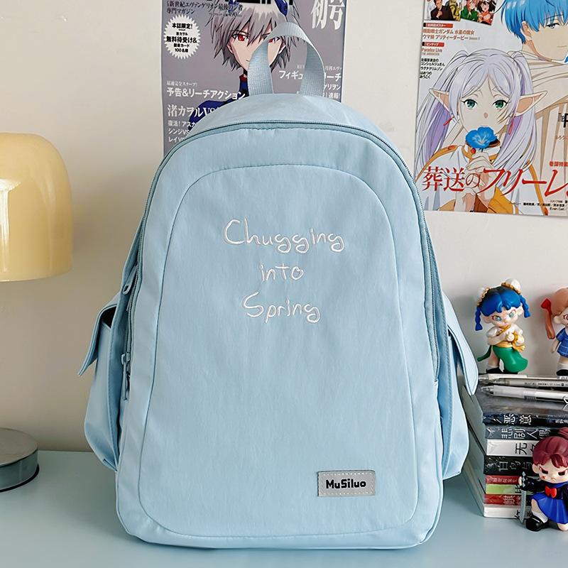 School Bag New Fresh and Sweet Candy Color Backpack Junior High School Students Light Travel Large Capacity Backpack