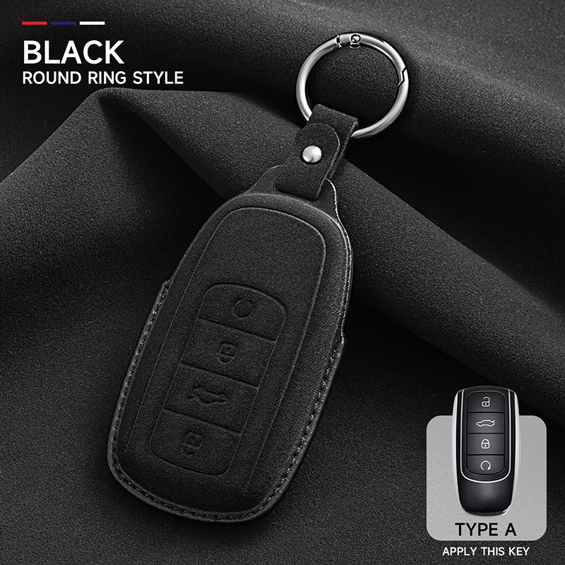 Suede Faux Leather Car Key Case Cover For Chery Tiggo 3 4 5 7 Pro 8Pro Max Mvm X22 Dr3 Fora Fulwin T11 A1 A3