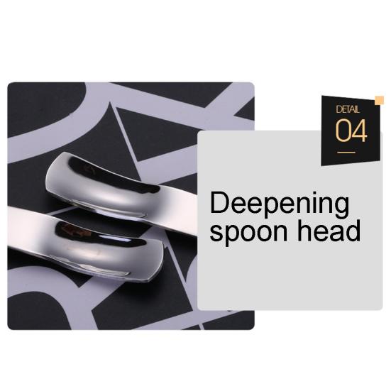 1Pc Stainless Steel Ice Cream Yogurt Dessert Spoon Stirring Kitchen Flatware