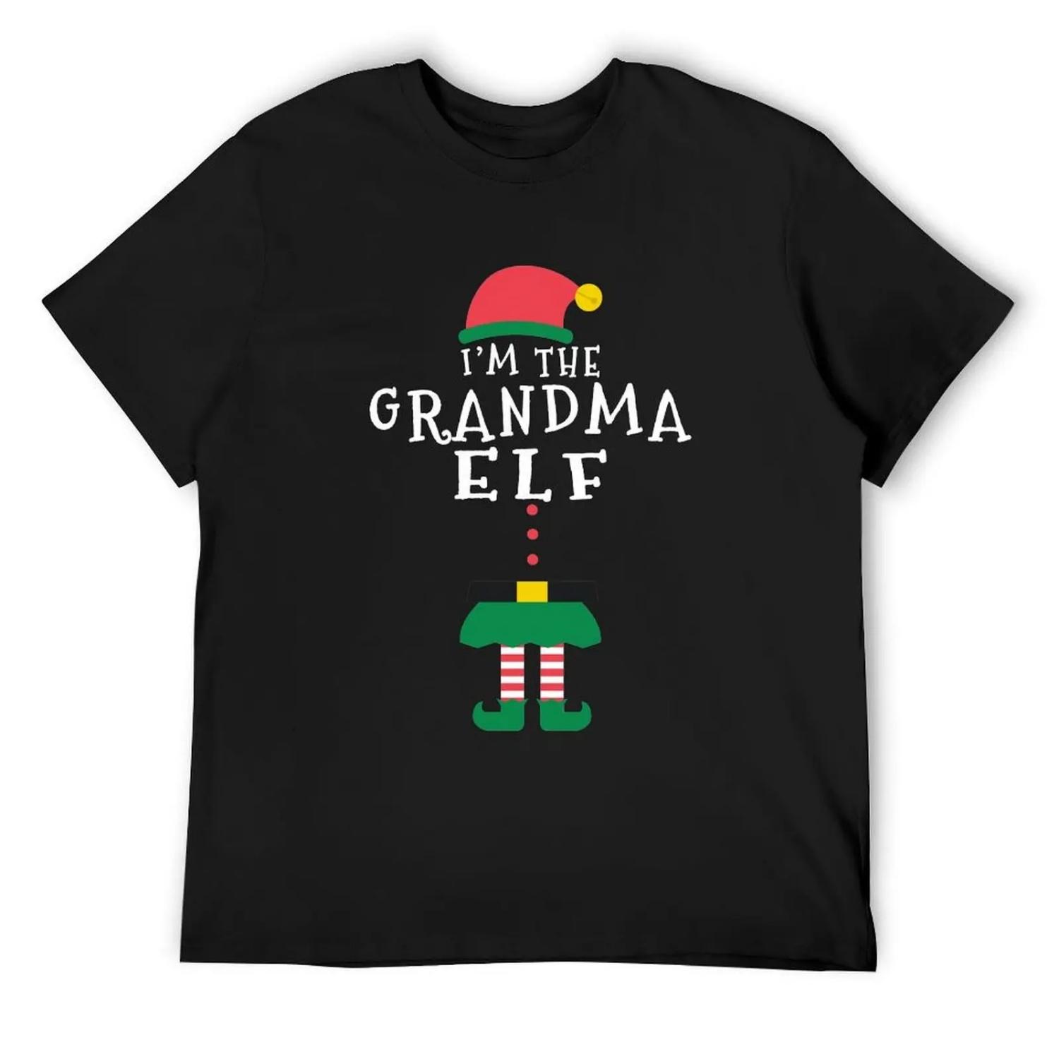 I m The Grandma Elf T-Shirt anime stuff designer shirts sweat valentines clothes cotton t shirt men S