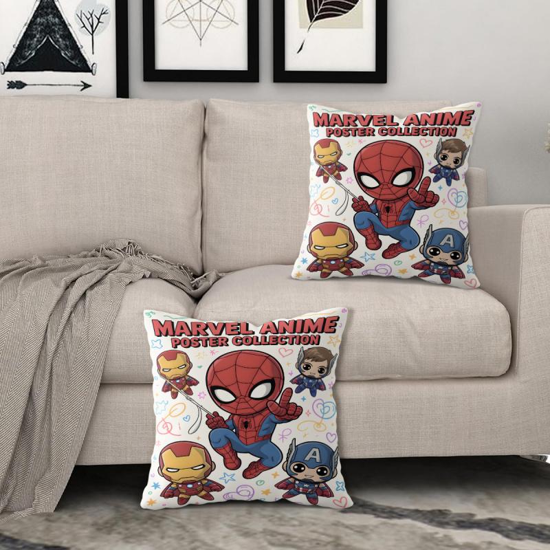 Chibi Superhero Throw Pillow, Includes Pillow Core, Soft Decorative Cushion For Bedroom Dorm, Gift For Superhero Fans
