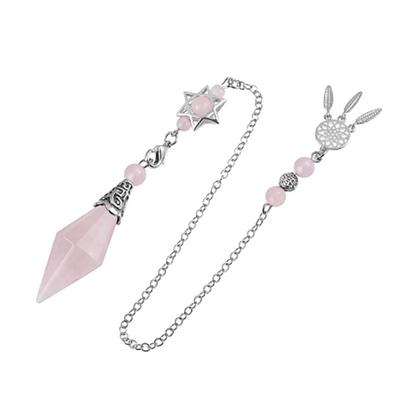 [AiO JAPAN] [Purified Before Shipping] Pendulum, Power Stone Crystal, Feng Shui, Hexagram, Dowsing, Pendulum, Fortune Telling (Pink Crystal)