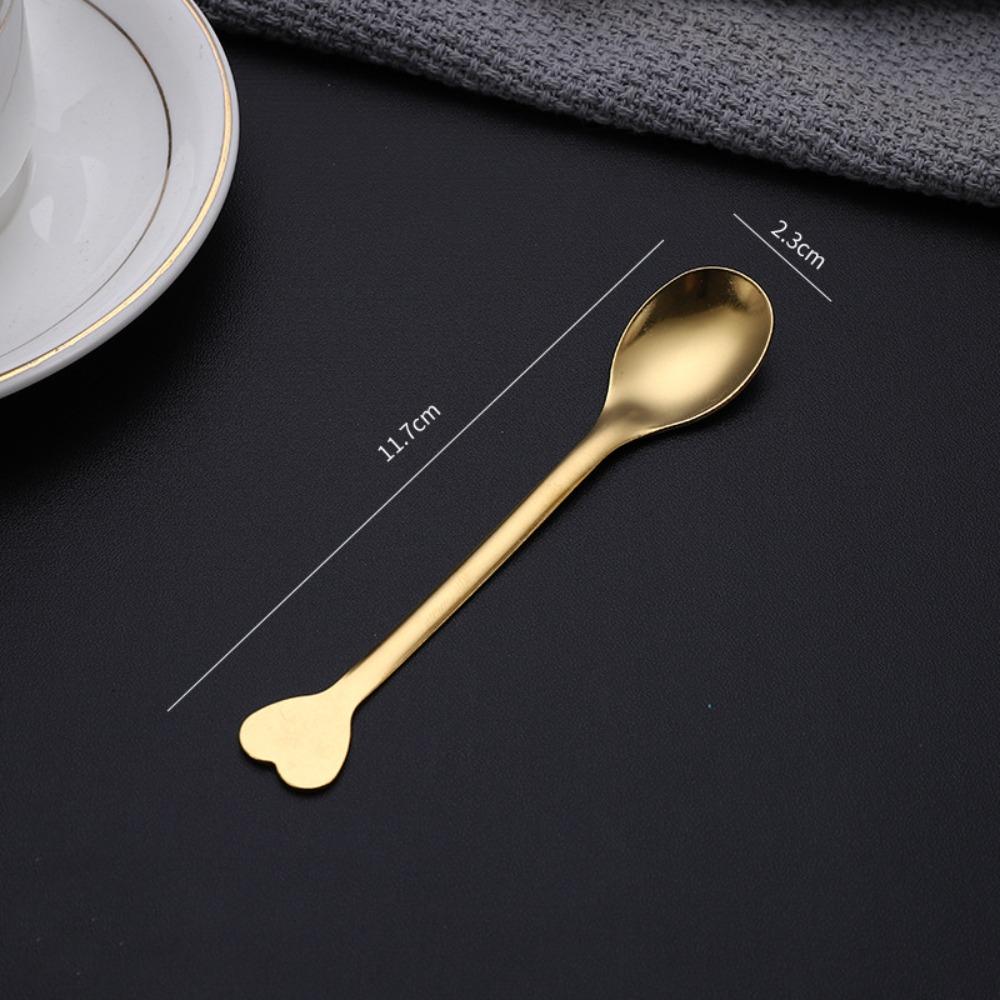 6PCS Love Handle Mini Tea Spoon Household Coffee Spoon New Dessert Spoon  Bar Accessories