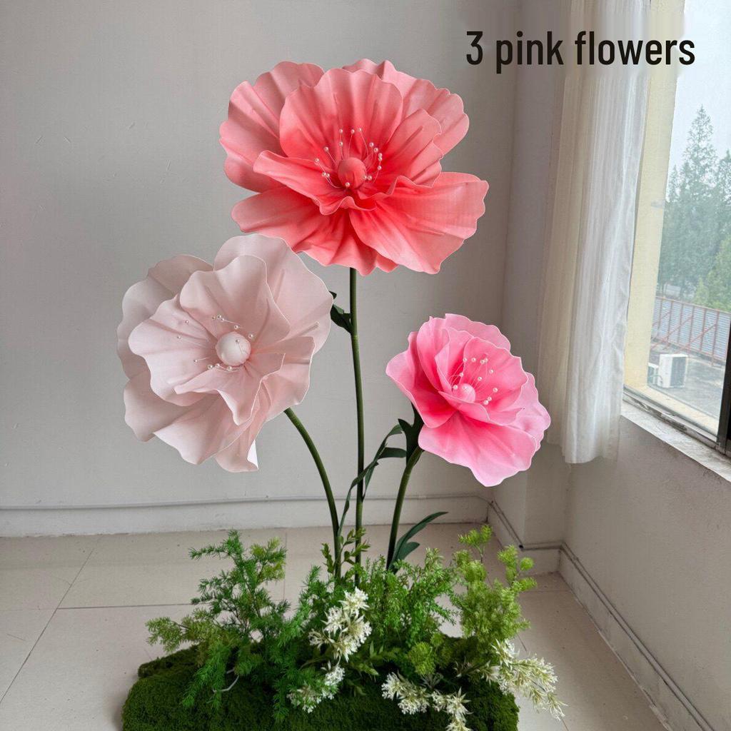 Large Foam Paper Flower Stands for Wedding, Event, or Window Display Decor