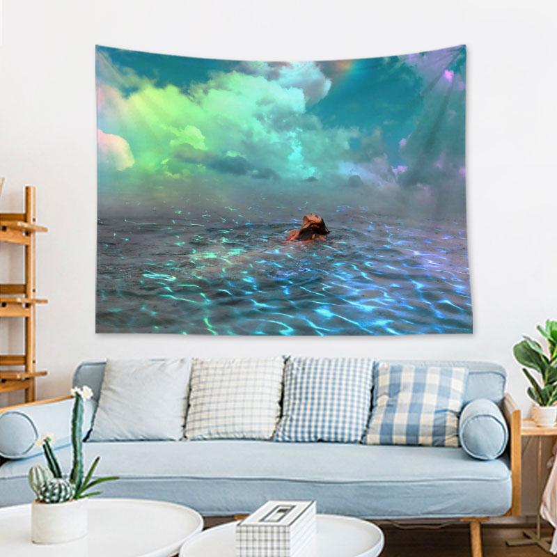 Pink Moon Star Tapestry Bohemian Style Decorative Room Tapestry Living Room Wall Canvas Wall Decorative Tapestry