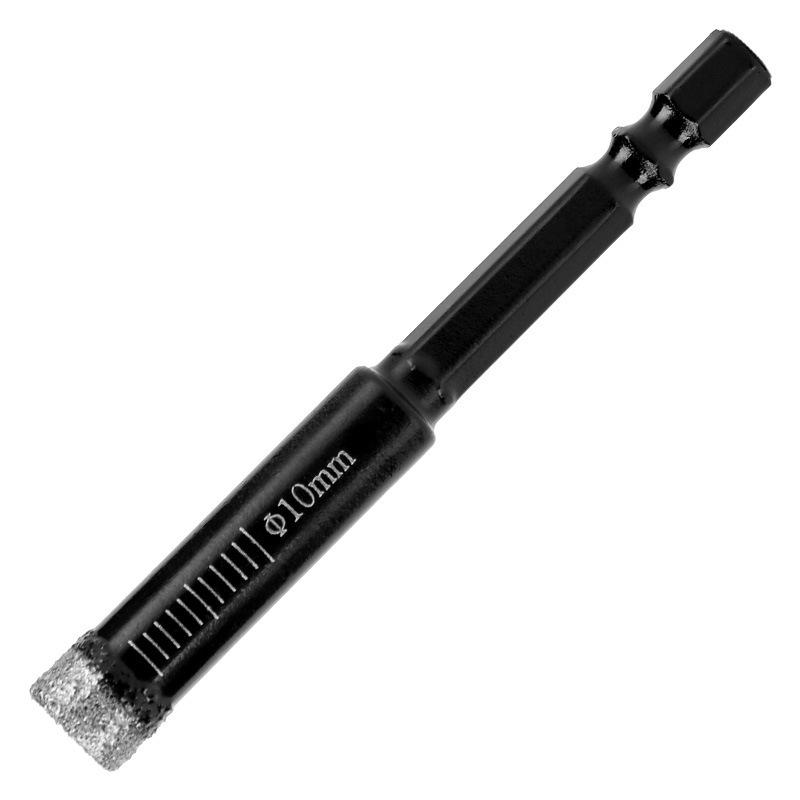 Hex Shank Hole Drill Bit for Glass, Marble, Ceramic, and Porcelain Tiles - Dry Use